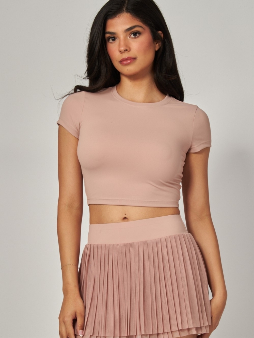 Love Poem Women's Blush Pink Short Sleeve Crop Top. NWOT